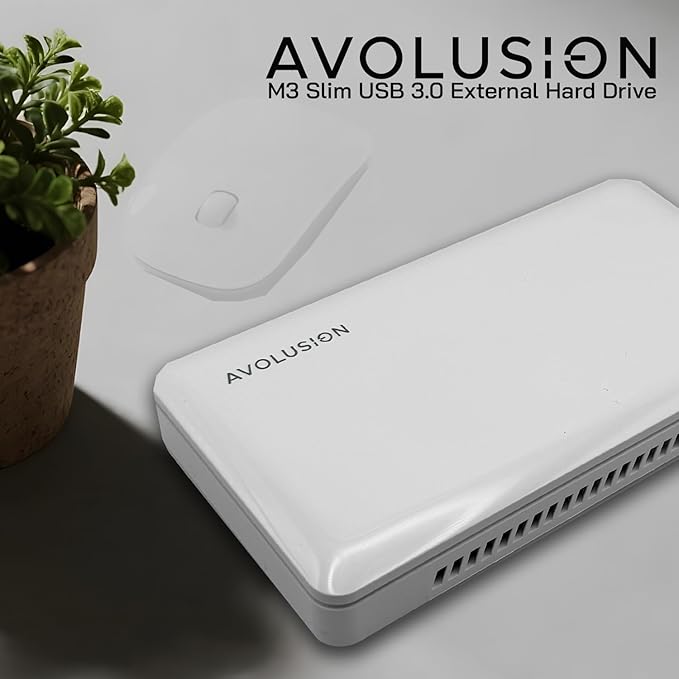Avolusion M3 Series 2TB USB 3.0 Portable External Hard Drive - White (for Windows, Mac OS, Xbox, PS)