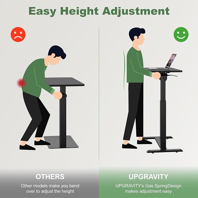Adjustable Overbed Bedside Table - 90° Tiltable Mobile Standing Desk Portable Rolling Computer Cart Movable Desk for Laptop Bed Sofa Side Table Hospital Home Use(15.8" W x 31.5" D, Black)