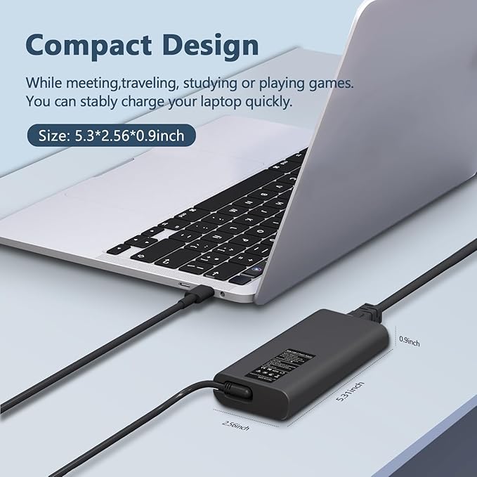 Slim 90W Laptop Charger USB C Replacement for Dell Latitude 5420 5520 7480 7490 7420 Chromebook 3100 Dell XPS 13 9360 XPS15 9550 9560 DA65NM190 LA65NM190 Type C AC Adapter Power Cord