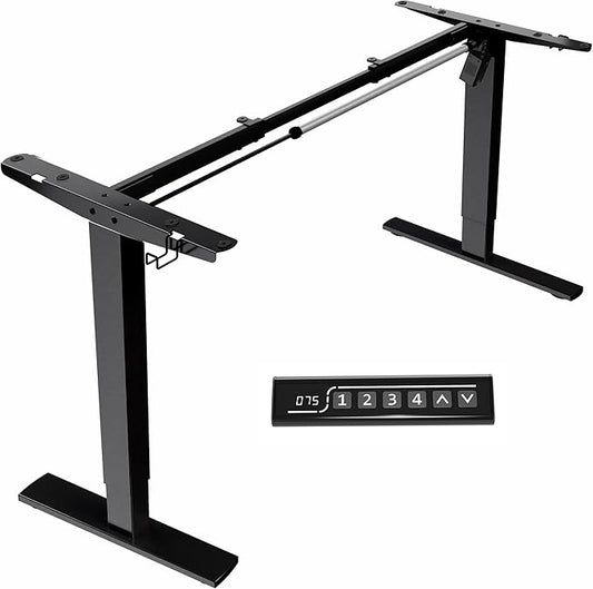 VIVO Electric Stand Up Desk Frame Workstation, Frame Only with 220 lbs Capacity, Brushless Motor Standing Height Adjustable Legs with Memory Controller, Black, DESK-V100EBY