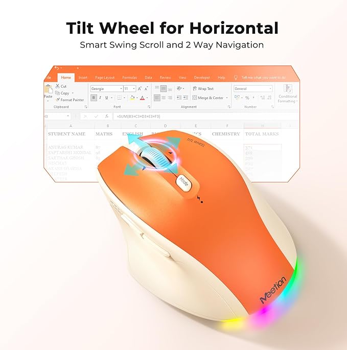 MEETION Cute Wireless Keyboard and Mouse, Colorful Retro Keycap, Bluetooth Ergonomic Rechargeable Keyboard with Detachable Wrist Rest Cover, 4 DPI Swing Mouse, for Computer/Laptop/PC/Windows/Mac Cream