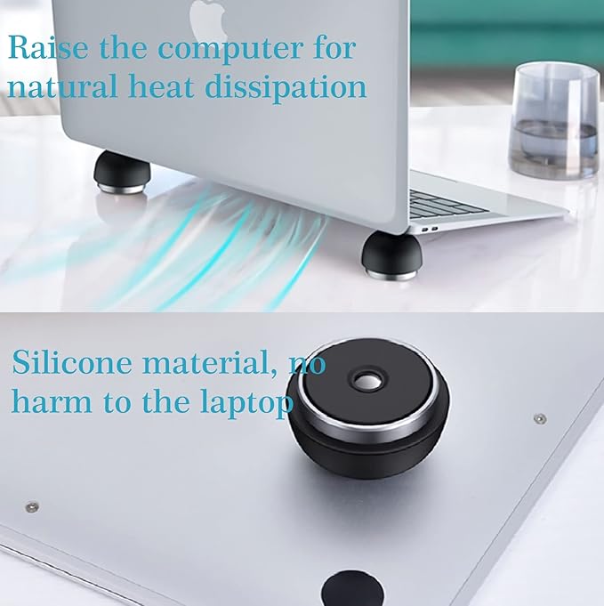 Laptop Cooling Stand, Portable Magnetic Laptop Cooler, Small Invisible Cooler Ball, Ergonomic Laptop Stand for Computer