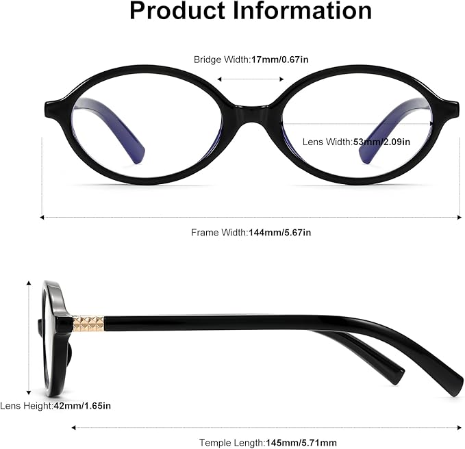 Retro Oval Blue Light Glasses for Women Fashion Computer Glasses Bluelight Blocking Eyewear Vintage Frame