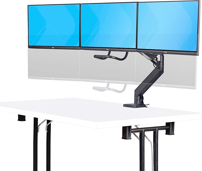 StarTech.com Desk Mount Triple Monitor Arm w/Crossbar for Up to Three 27in Screens, VESA 75x75/100x100, Tool-Less Arm Adjustments