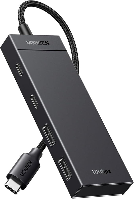 UGREEN USB C Hub, 10Gbps 4 in 1 USB 3.2 Adapter with 2 USB-C & A 3.2, 4 Ports Splitter Extender for MacBook Pro/Air, iPad Pro, iPhone 15/15 Pro Max, Surface, PC, Laptops and More