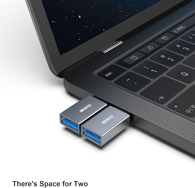 BENFEI USB C to USB 3.0 Adapter, 3 Pack USB C to A Male to Female Adapter Compatible with iPhone 15 Pro/Max, MacBook Pro/Air 2023, iPad Pro, iMac, S23, XPS 17, Surface Book 3 and More - Gray