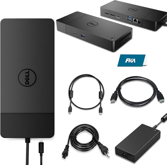 Dell WD19S 180W Docking Station, HDMI/Dual DisplayPort, Dell Docking Station with 130W Power Delivery, Dual Monitor Support,Bundle with 180W Adapter, HDMI/DP Cables (Renewed)