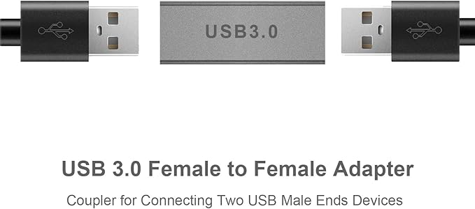 4Pack USB Female to Female Adapter for Connecting Two USB Male Ends Devices, UsbA Extension Connector Compatible with MacBook Pro/Air, IPad Pro Google Pixel,Apple Etc.（Grey）