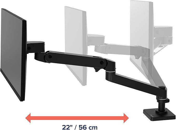 Ergotron – Upgraded LX Pro Premium Monitor Arm, Single Monitor Desk Grommet Mount – fits Flat Curved Ultrawide Computer Monitors up to 34 Inches, 4 to 22 lbs, VESA 75x75mm or 100x100mm – Black