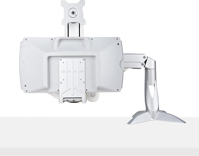 StarTech.com Sit-Stand Monitor Arm with Keyboard Tray - Adjustable Desk Mount Sit-Stand Workstation Arm for Single 27" VESA Display - Ergonomic Articulating Standing Desk Converter, TAA