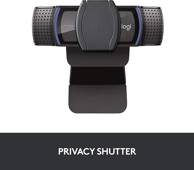 Logitech C920S HD Pro Webcam, Full HD 1080p/30fps Video Calling, Clear Stereo Audio, Light Correction, Privacy Shutter, Works with Skype, Zoom, FaceTime, Hangouts, PC/Mac/Laptop/Tablet/Xbox