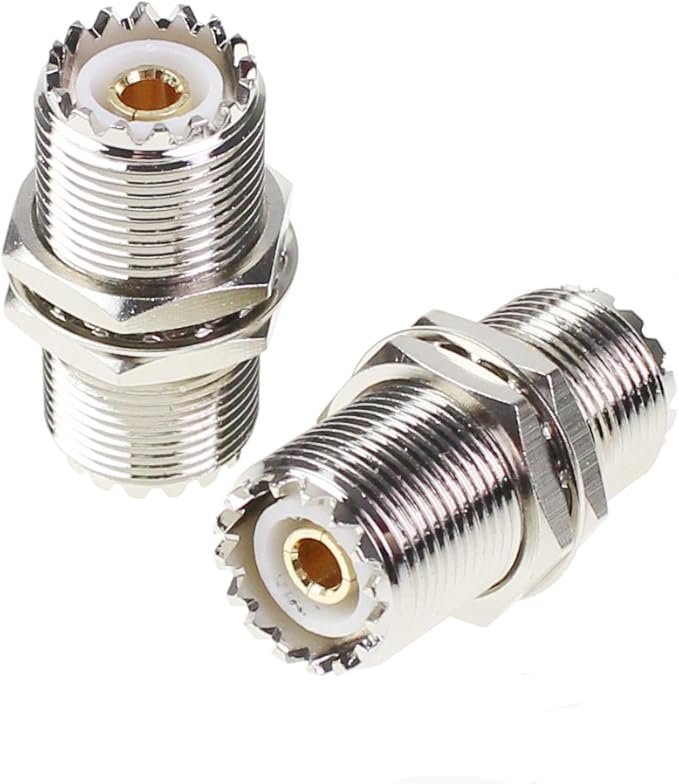 UHF Female to Female Connector Nut Bulkhead Panel Mount 10Pcs to SO239 Jack RF Coaxial Coax Cable Adapter Plug for PL-259