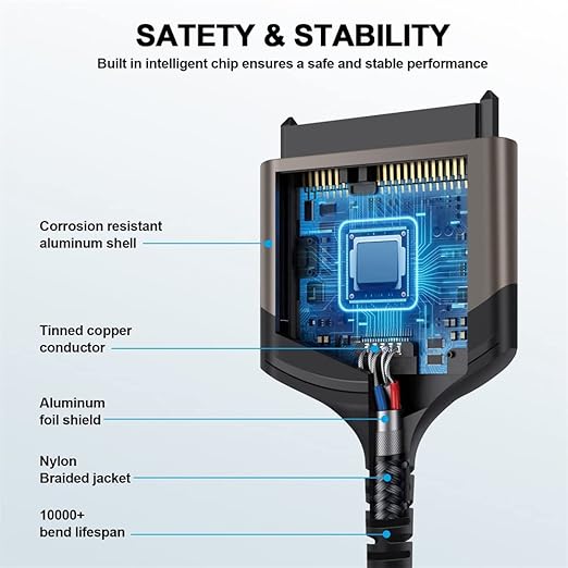 NFHK 5Gbps USB 3.0 Type-A to SATA 22 Pin Adapter Cable for 2.5" Hard Disk Driver SSD
