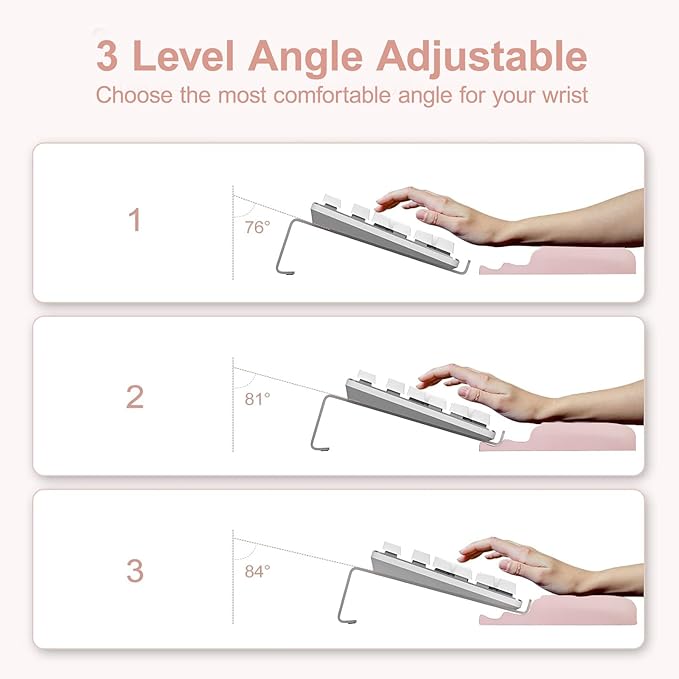 MOSISO Wrist Rest for Keyboard and Computer Keyboard Stand Set, Ergonomic Wrist Rest Pad, Woven Stripes Non-Slip Arm Rest Cushion, Easy Typing Working Acrylic Clear Holder for Office Home, Apricot