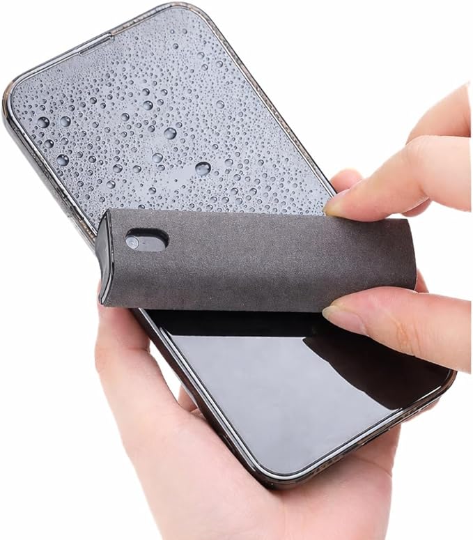 EVEO Car Screen Cleaner Spray and Wipe -2-in-1 iPhone Cleaner, iPad Screen Cleaner & Phone Screen Cleaner - Touchscreen Mist Cleaner for Laptop, Computer, MacBook and More - 2 Pack (Grey & Rose Gold)