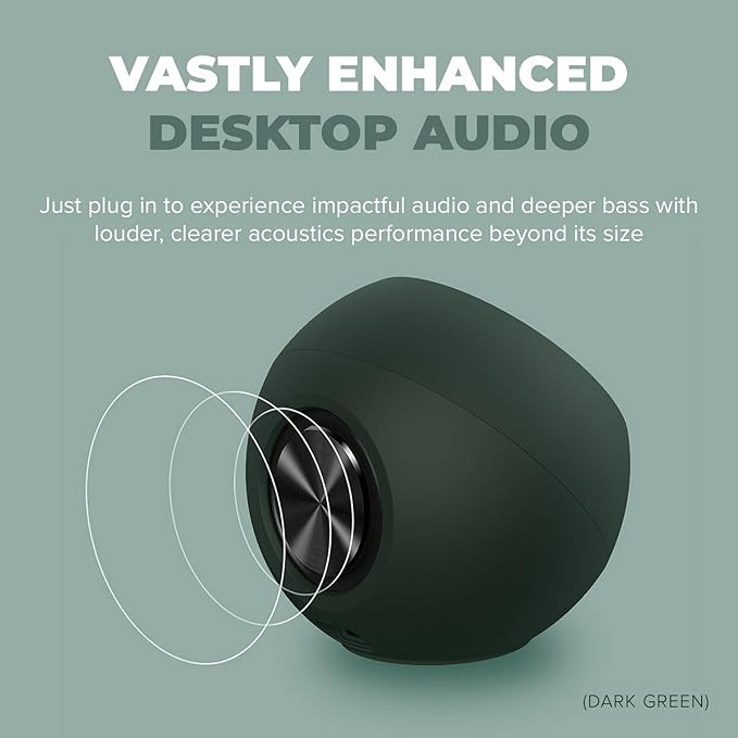 Creative Pebble Pro Minimalist 2.0 USB-C Computer Speakers with Bluetooth 5.3 and Customizable RGB Lighting, Clear Dialog and BassFlex Tech, USB Audio, Headset Port, for PC and Mac (White)