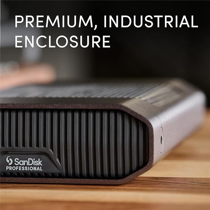 SanDisk Professional 4TB G-Drive Enterprise-Class External Desktop Hard Drive - 7200RPM Ultrastar HDD Inside, USB-C (10Gbps), USB 3.2 Gen 2, Mac Ready - SDPHF1A-004T-NBAAD