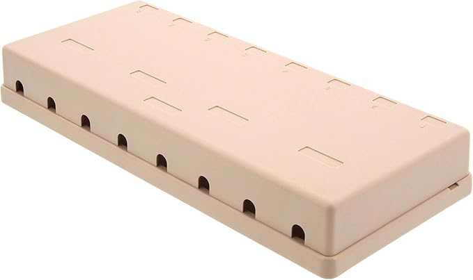 Networx® 8-Port Ethernet Keystone Jack Surface Mount Box, Unloaded, Ivory