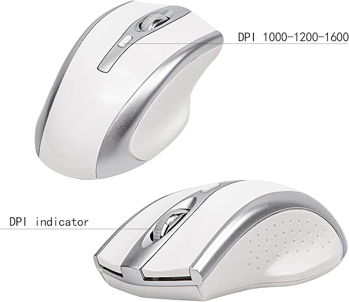 Wireless Keyboard and Mouse Combo USB 2.4G Wireless Keyboard Compatible Windows Desktop Laptop Office Business Silver White