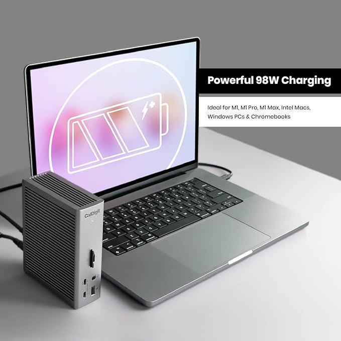 CalDigit TS4, 18-in-1 Thunderbolt 4 Docking Station, 98W Charging, 3* TBT4 (40Gb/s), 3* USB-C + 5* USB-A (10Gb/s), 2.5GbE LAN, 1*8K@30Hz or 2*6K@60Hz Displays, Mac/Windows/Chrome, 0.8m Certified Cable