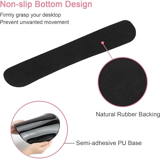Keyboard Wrist Rest and Mouse Pad with Wrist Support, Ergonomic Gel Mouse Pad Coaster, Comfortable Lightweight for Easy Typing Pain Relief, Memory Foam Keyboard Mousepad Set,Hummingbird Flower