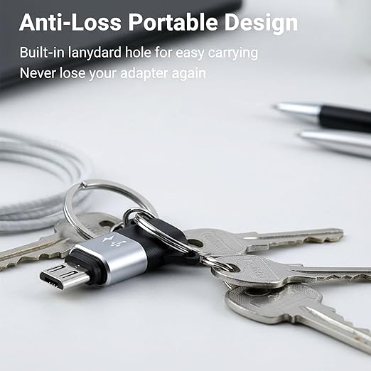 6 Pack Micro USB to USB C Adapter, Type C Female to Micro USBs Male Converter Connector Support Charge Data Sync, TypeC Micros USBs Adapter Micros Male Convert Connector, Black