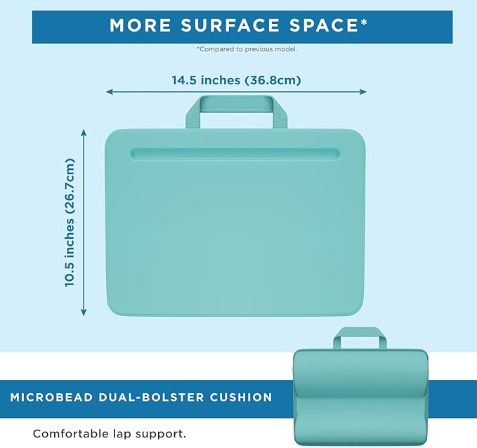 LAPGEAR Compact Lap Desk – Fits Up to 14″ Laptops – Aqua Sky – Style No. 43109
