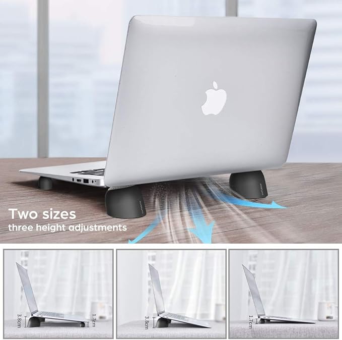 Laptop Risers for Desk, Mini Laptop Cooling Stand, Magnetic Pads Keyboard Riser, Ergonomic Laptops Feet, Compatible with MacBook Air Pro, with Dell, with HP, More 10-15.6” Laptops