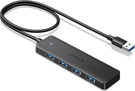 UGREEN USB 3.0 Hub, 4 Ports USB A Splitter Ultra-Slim USB Expander for Mouse, Keyboard, Flash Drive, U Disk, Printer Compatible with Laptop, Desktop PC, Xbox, PS5, and More, 2ft