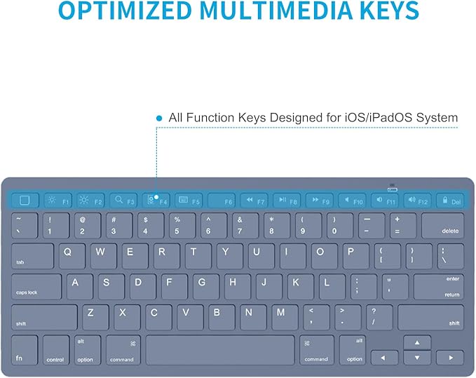 OMOTON Bluetooth Keyboard Compatible with iPad 10th Generation, iPad 10.2 (9th/8th/7th), iPad Pro 13/12.9/11 inch, iPad Air/Mini and More iOS Devices, Deep Blue