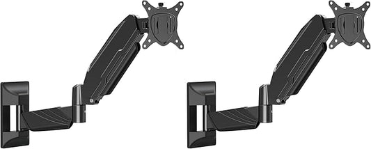 MOUNT PRO Monitor Wall Mount for 13 to 32 Inch Computer Screens, Single Monitor Mount with Tilt/Swivel/Rotation Adjustable, Gas Spring Wall Arm Holds up to 17.6lbs, Vesa Wall Mount 100x100 (Pack of 2)