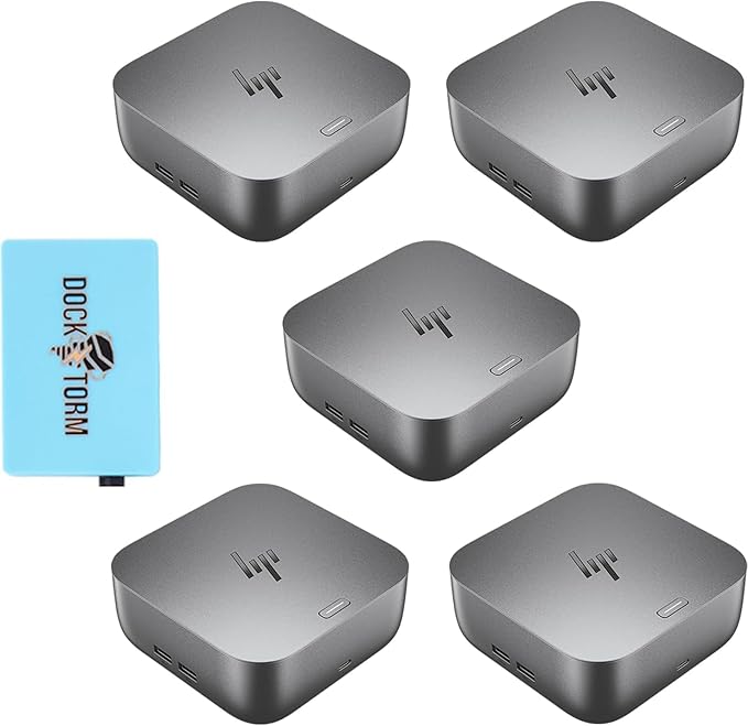 HP 280W G6 Thunderbolt 4 Ultra Dock Port Replicator Bundle w/DKZ Hub (Universal Thunderbolt/USB-C Docking Station, Single Cable for Charging, Data Transfers to Any Brand Laptop) AW5M5UT#ABA (5 Pack)