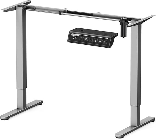 ErGear Electric Stand up Desk Frame,4 Memory Height Settings Height Adjustable Table Legs, Sit Stand Desk Frame Up to 47.2" , Ergonomic Standing Desk Base Workstation, Grey Frame Only