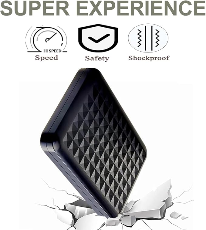 Ultra Slim Portable External Hard Drive 2.5'' USB 3.0 HDD Storage for PC, Mac, Laptop, PS4, PS5, Xbox one (750GB)