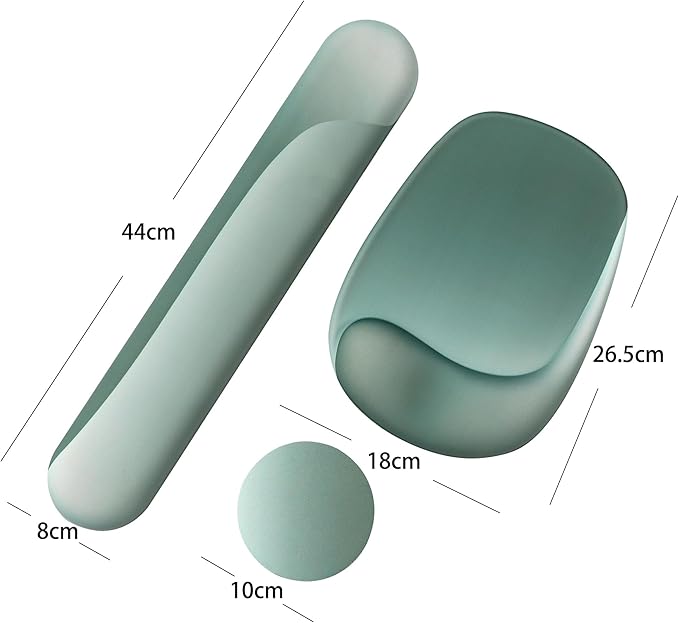 Ergonomic Mouse Pad and Keyboard Wrist Rest Set, Keyboard and Mouse Pad, Mouse Wrist Support, Non-Slip Coaster, Comfort & Support for Typing and Gaming,Reduces Fatigue (3, Green)