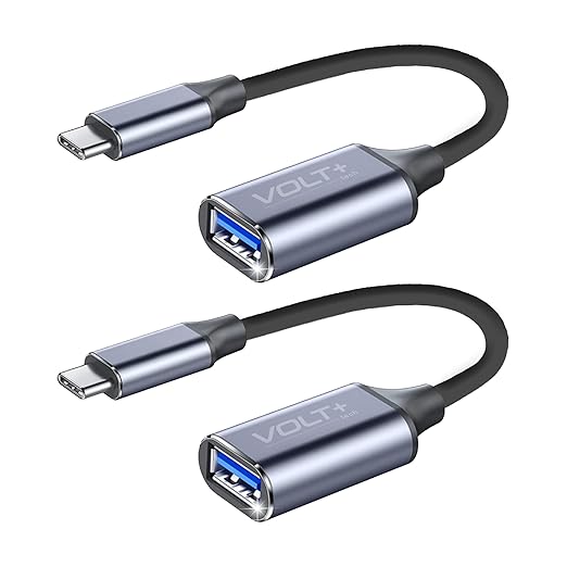 USB to USB C Adapter 3.1 [2 Pack] 5Gbps Cable On The Go usbc to USB Adapter Compatible with MacBook, iPhone 17/16/15 Pro Max/Plus/Air/16e/15, Samsung Galaxy S26/S25/S24/S23 Plus/Ultra, Ipads/Tablets