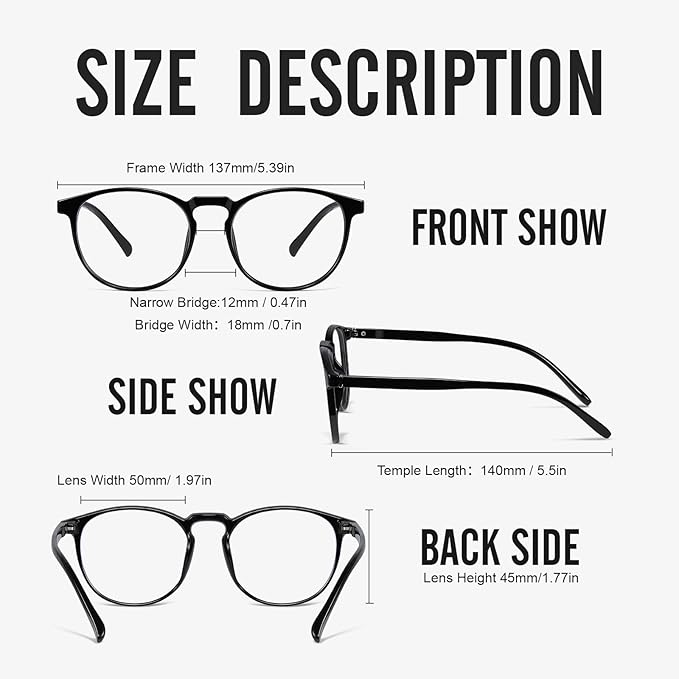 Blue Light Glasses For Woman/Men Blue Light Blocking Glasses, Retro Round Anti Eyestrain Computer Glasses