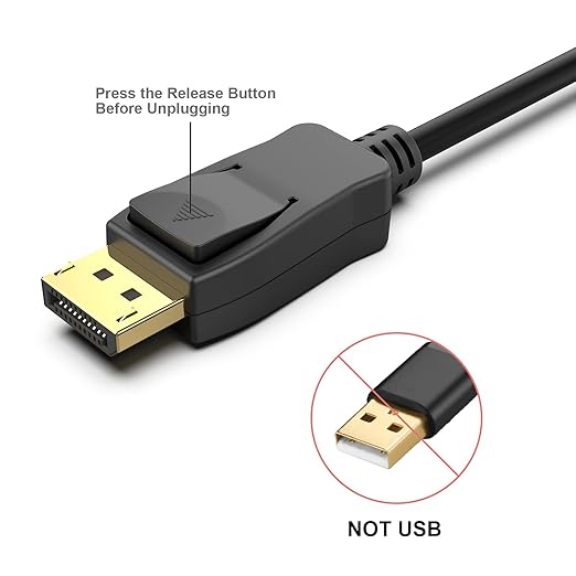 4K DisplayPort to HDMI 6 Feet Cable 2 Pack, Uni-Directional DP 1.2 Computer to HDMI 1.4 Screen Cable Compatible with HP, ThinkPad, AMD, NVIDIA, Desktop
