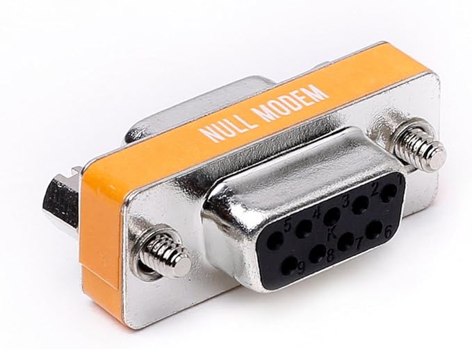 DB9 Null Modem Female to Female Slimline Data Transfer Serial Port Adapter 2 Pack