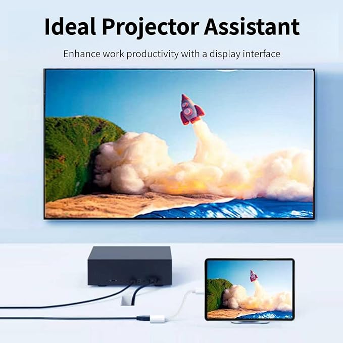 USB C to HDMI Adapter for iPhone 17/16/15 to TV, 4K@60Hz Type C Digital AV Adapter Sync Screen Connector Cable with 100W Fast Charging Port for iPhone 15/16/17 /iPad/MacBook to HDTV Projector Monitor