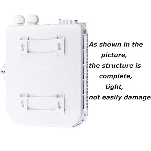 Fiber Optic Distribution Box, 8 Port Wall Mount Enclosure with 8 SC APC Adapters, Singlemode, FTTH, IP65 Waterproof Outdoor/Indoor Use - 8.27" x 5.31" x 1.57"