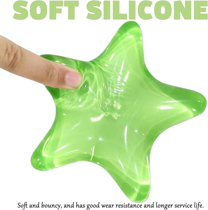 Gel Keyboard and Mouse Wrist Rest Transparent Green Star Wrist Rest for Keyboard and Mouse Ergonomic Elbow Pad Cushion Cute Clear Cool Mouse Wrist Pad Silicone Non-Slip Gaming Office Hand Pillow