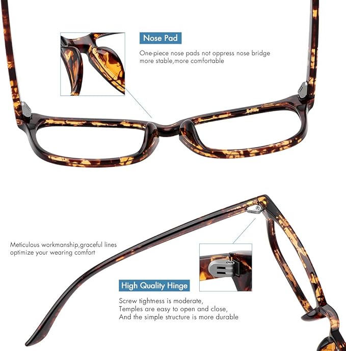 MEETSUN Blue Light Blocking Glasses, Anti Eye Strain Headache (Sleep Better), Computer Glasses UV400 Transparent Lens (Black + Tortoise + Clear)