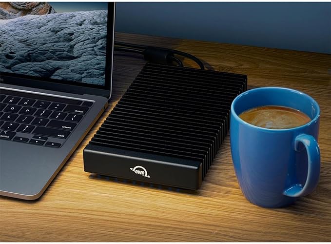 OWC 32.0TB Thunderbolt 40Gb/s Four Drive External NVMe SSD Compact Storage Solution with SoftRAID, Hard Shell Travel case, and 0.7M (29") Thunderbolt Cable