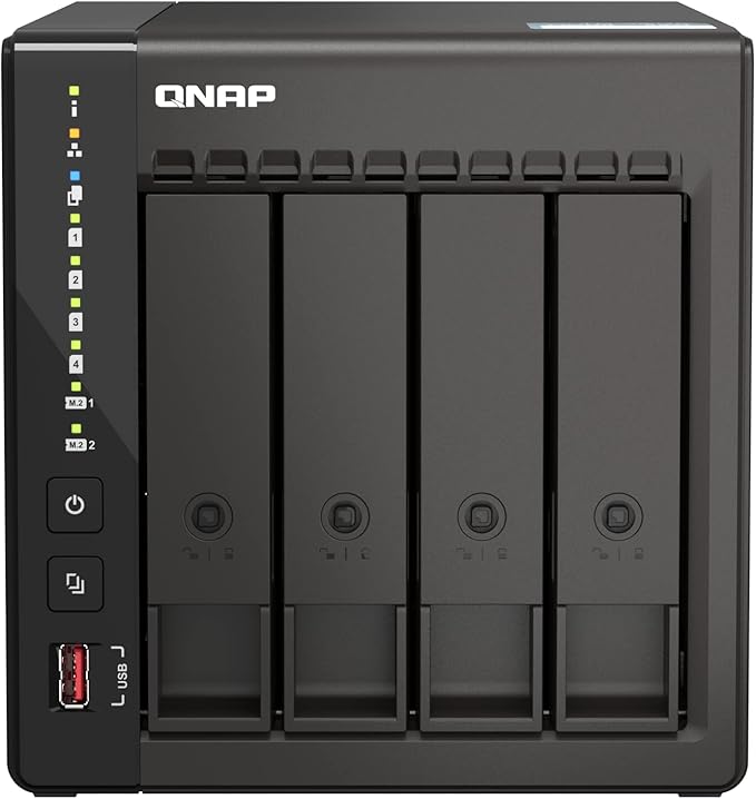 QNAP TS-453E-8G NAS Storage (4-core Intel Celeron J6412 up to 2.6GHz/8GB Built-in (not Expandable)/2X 2.5Gigabit Ethernet Port (2.5G/1G/100M)/4BOWS/Tower/*NO HDD*)