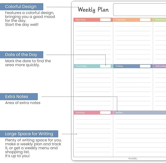 Magnetic Fridge Calendar Whiteboard, Dry Erase Refrigerator Calendar Set (3 Boards) - Magnetic Weekly Calendar for Fridge, Dry Erase Calendar, Grocery List White Board, 3 Markers + Eraser