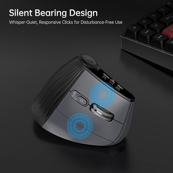 Bluetooth Travel Mouse, 2.4G Rechargeable Mouse with USB Receiver, Wireless Mice Compatibility for Computer, Laptop, Notebook, PC (Black XM7D)