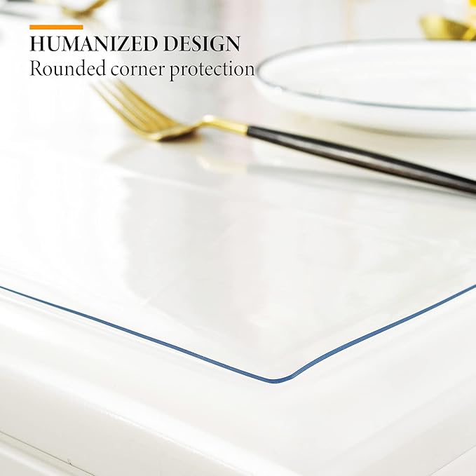 Deep Dream 1.5mm Clear Desk Cover Protector, 36×48 Inch Clear Desk Cover, Clear Desk Mat, Table Cover Tablecloth Protector Rectangle, Table Protector for Dining Room Table