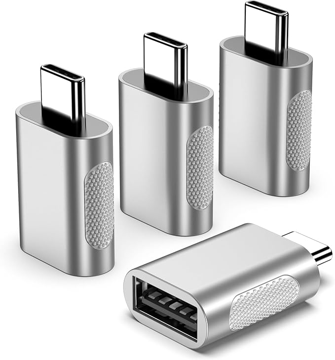 USB C Adapter (4 Pack), C Male to USB Female Converter, A Female to Type C Male Adapter Compatible with MacBook Pro, Chromebook, Surface Book, USB C hub, Cellphon and More Type C Devices