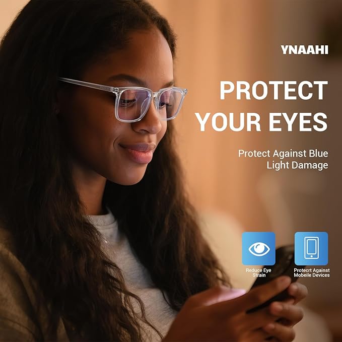 Blue Light Glasses for Men Women, 99% Blue Light Blocker, UV Protection. Ideal for Computer Use, Gaming, Reading.